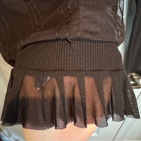 VTG Vitae Goth Witchy Fairy Mesh Top Sz S Black Sequin Whimsigoth Retro Vampire - Picture 8 of 12